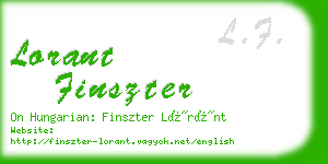 lorant finszter business card